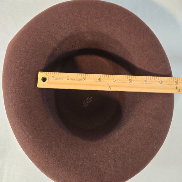 USA Vintage WPL 4384 Festival Artsy Rodeo Brown 100% Wool Rolled Brim Unisex HAT - Picture 17 of 17